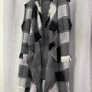 Women's Grey and Black Gilet